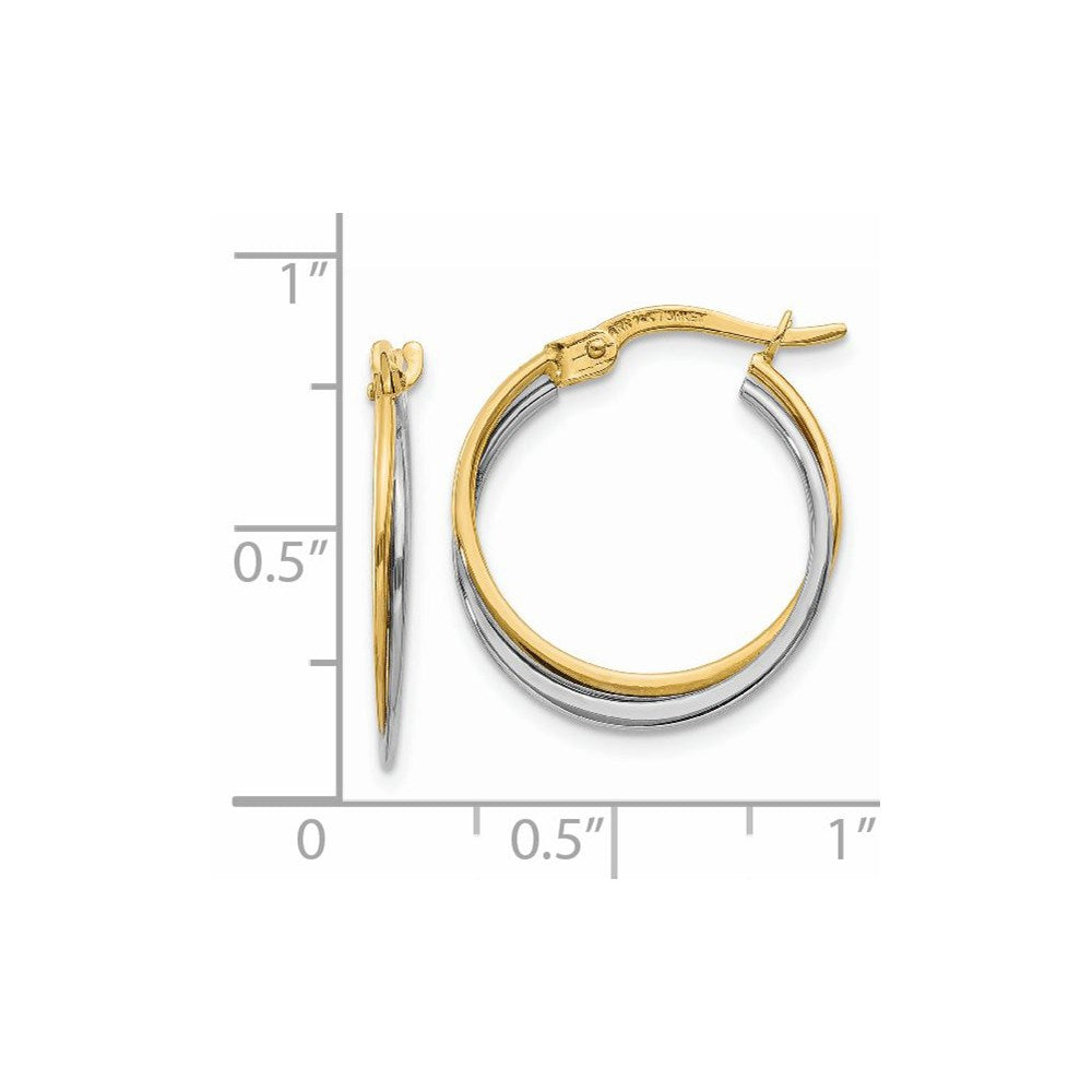 14K Bicolor Poliert Creolen