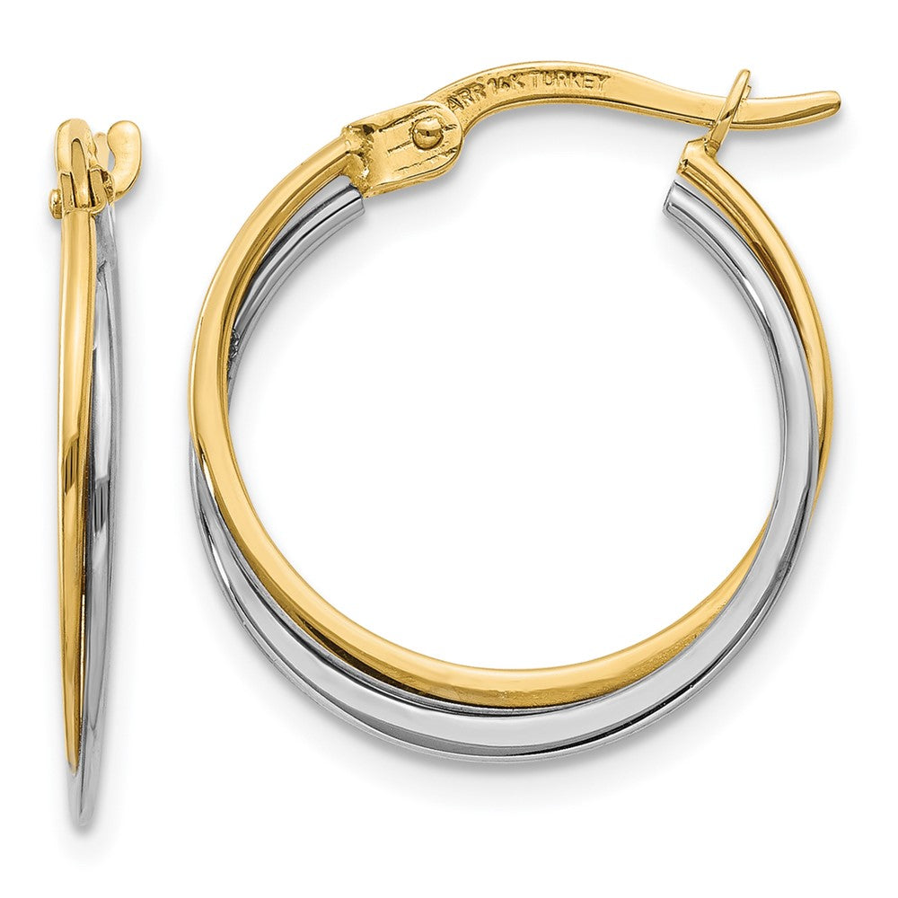 14K Bicolor Poliert Creolen