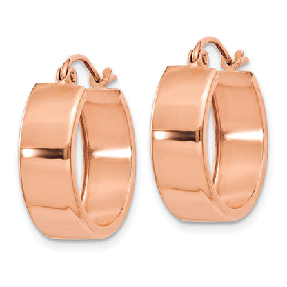 14K Roségold Poliert Creolen
