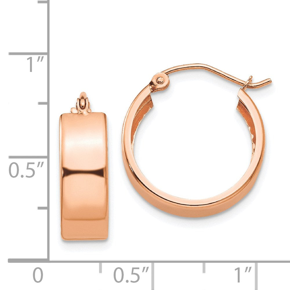 14K Roségold Poliert Creolen