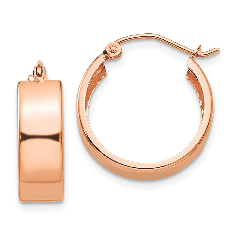 14K Roségold Poliert Creolen
