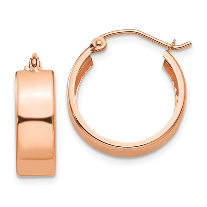 14K Roségold Poliert Creolen