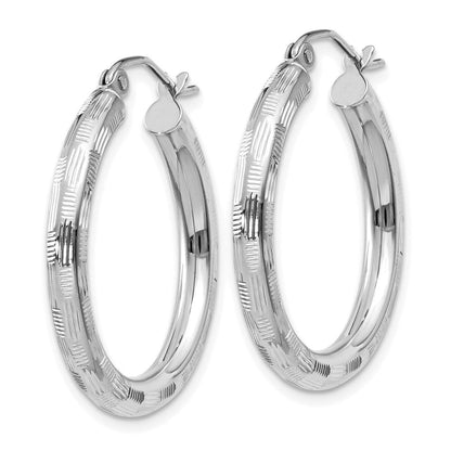 14K Weißgold Diamantiert Creolen