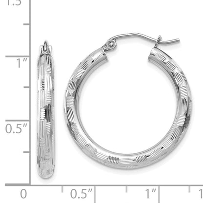 14K Weißgold Diamantiert Creolen