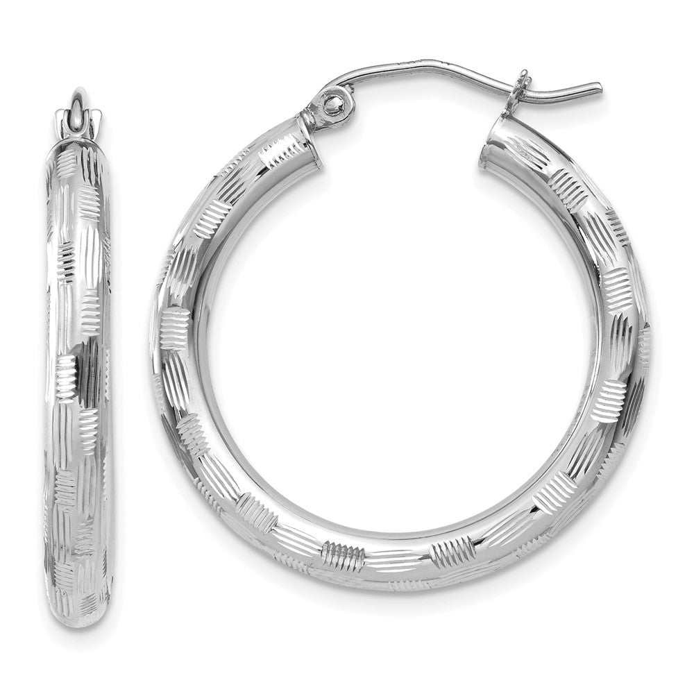 14K Weißgold Diamantiert Creolen