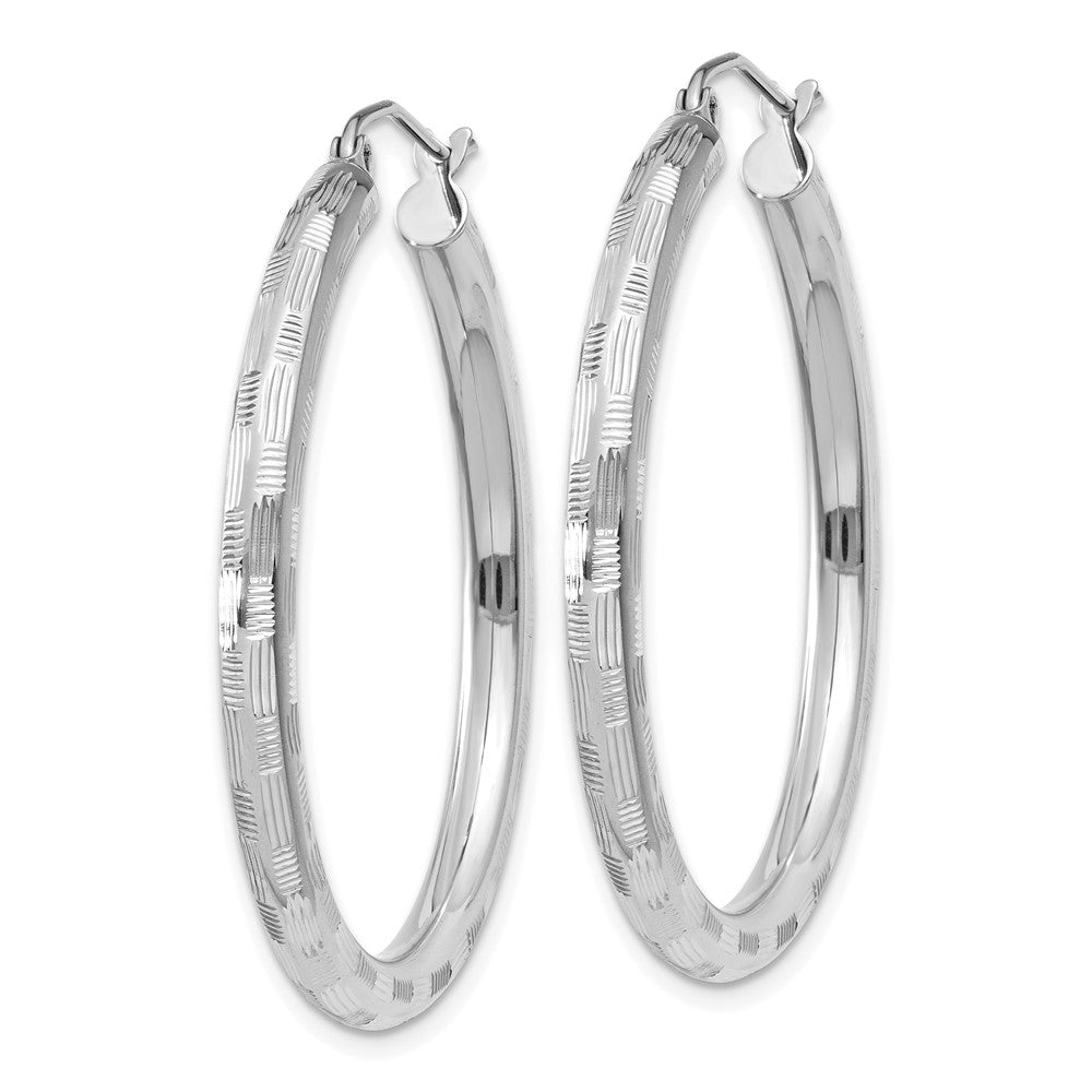 14K Weißgold Diamantiert Creolen
