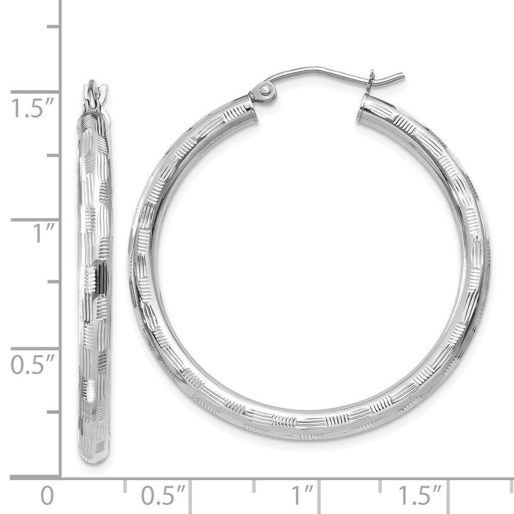14K Weißgold Diamantiert Creolen