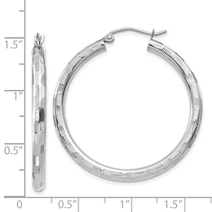 14K Weißgold Diamantiert Creolen