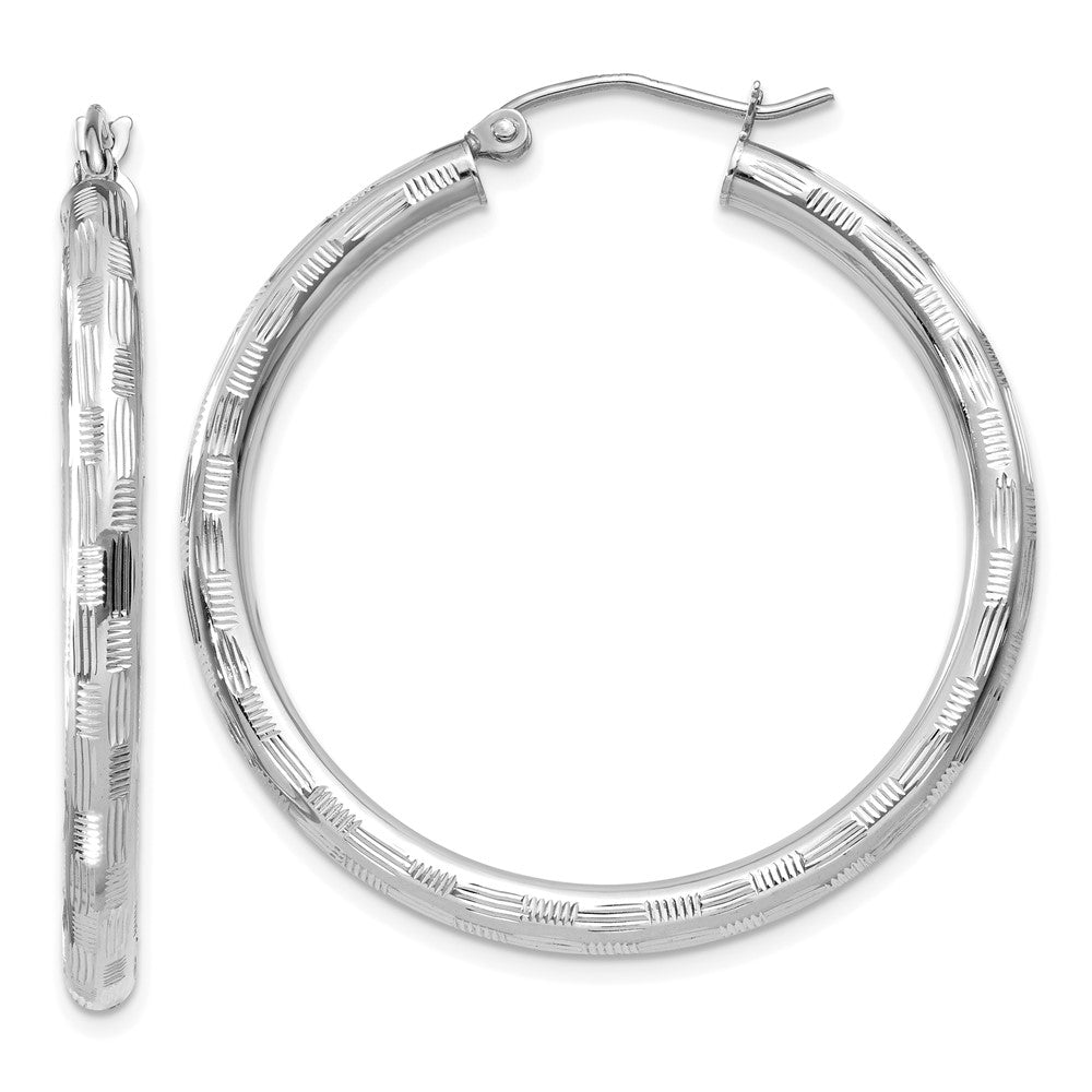 14K Weißgold Diamantiert Creolen