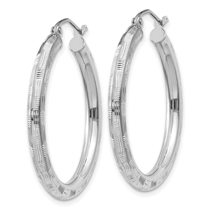 14K Weißgold Diamantiert Creolen