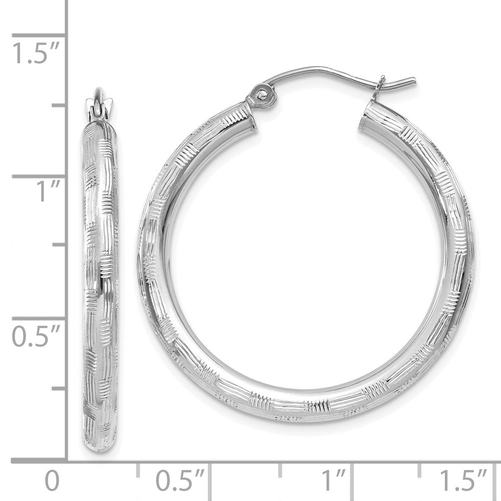 14K Weißgold Diamantiert Creolen
