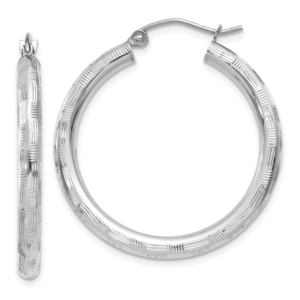 14K Weißgold Diamantiert Creolen