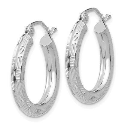 14K Weißgold Diamantiert Creolen
