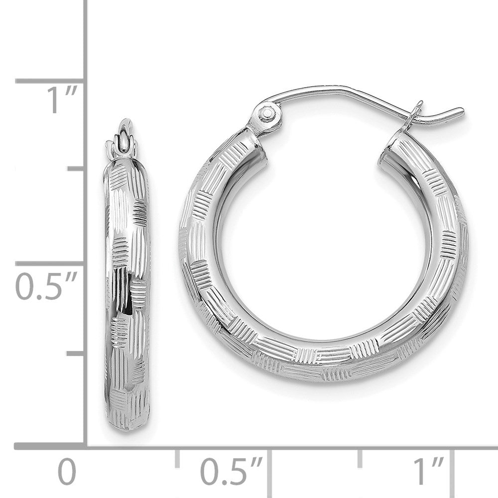 14K Weißgold Diamantiert Creolen