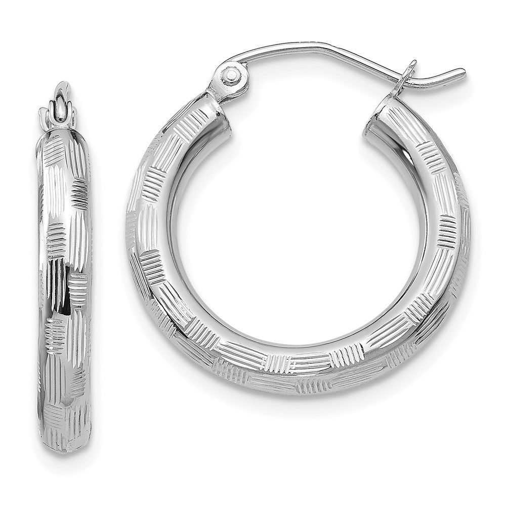 14K Weißgold Diamantiert Creolen