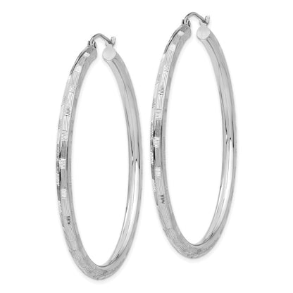 14K Weißgold Diamantiert Creolen