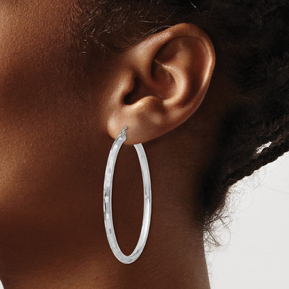 14K Weißgold Diamantiert Creolen