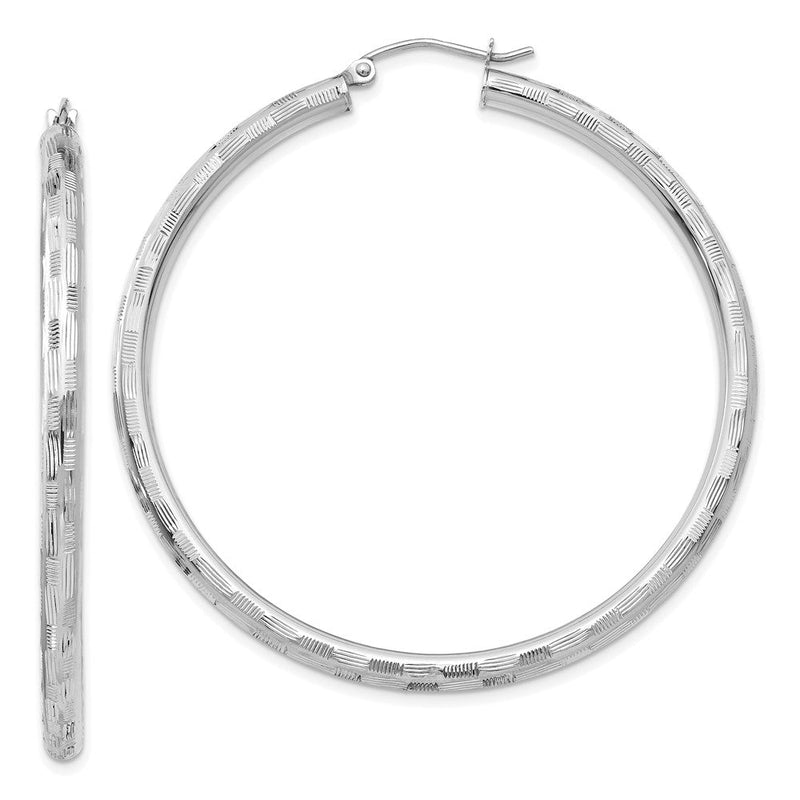 14K Weißgold Diamantiert Creolen