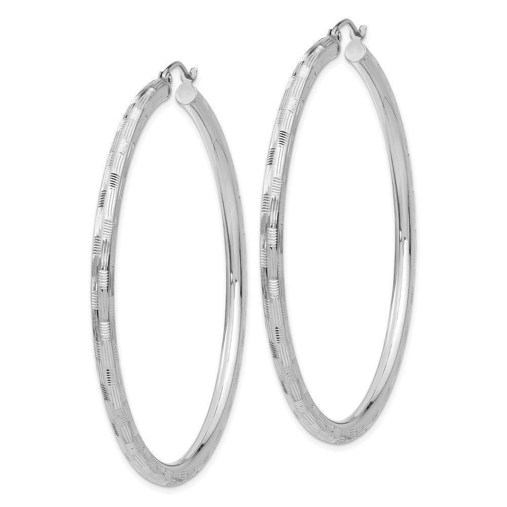14K Weißgold Diamantiert Creolen