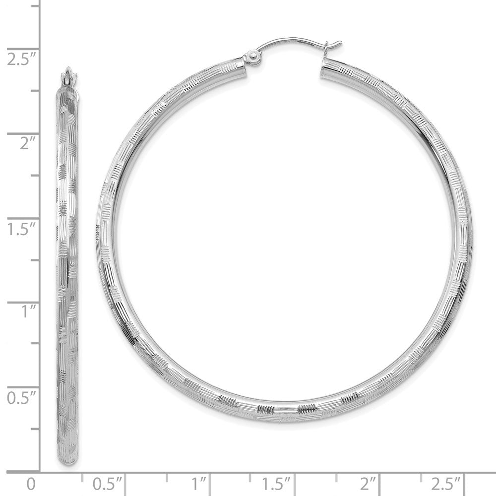 14K Weißgold Diamantiert Creolen