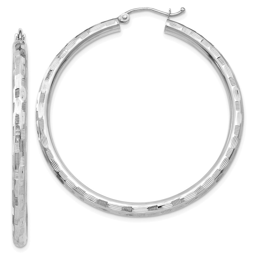 14K Weißgold Diamantiert Creolen