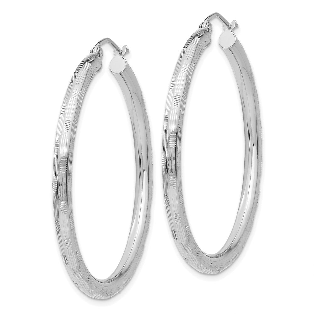 14K Weißgold Diamantiert Creolen