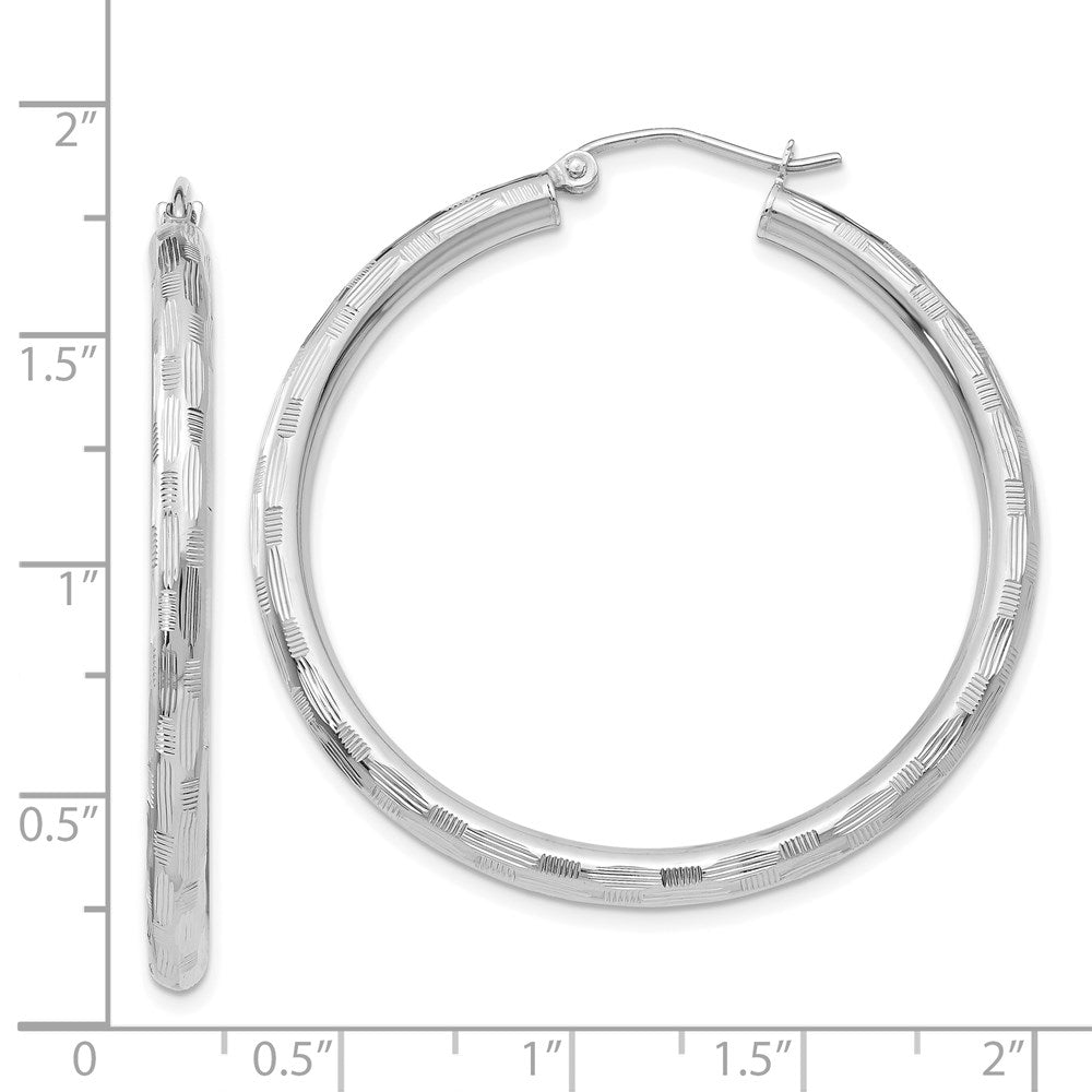 14K Weißgold Diamantiert Creolen