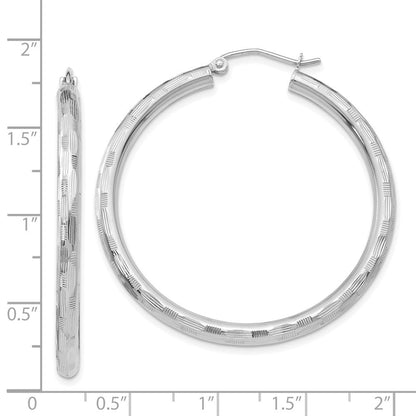 14K Weißgold Diamantiert Creolen