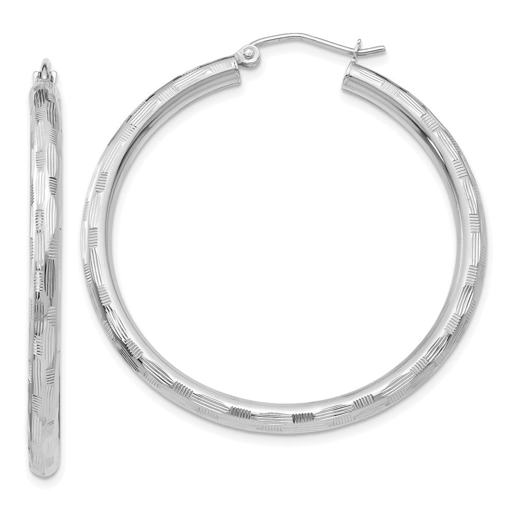14K Weißgold Diamantiert Creolen