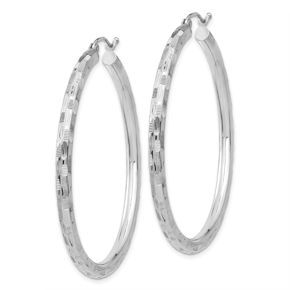 14K Weißgold Diamantiert Creolen