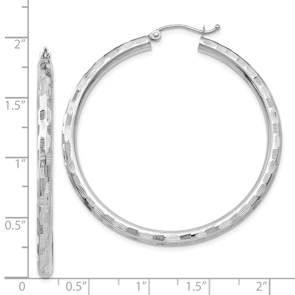 14K Weißgold Diamantiert Creolen