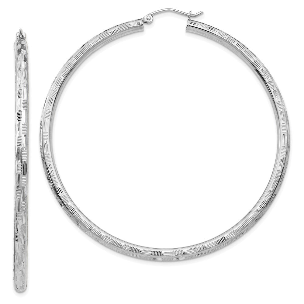 14K Weißgold Diamantiert Creolen