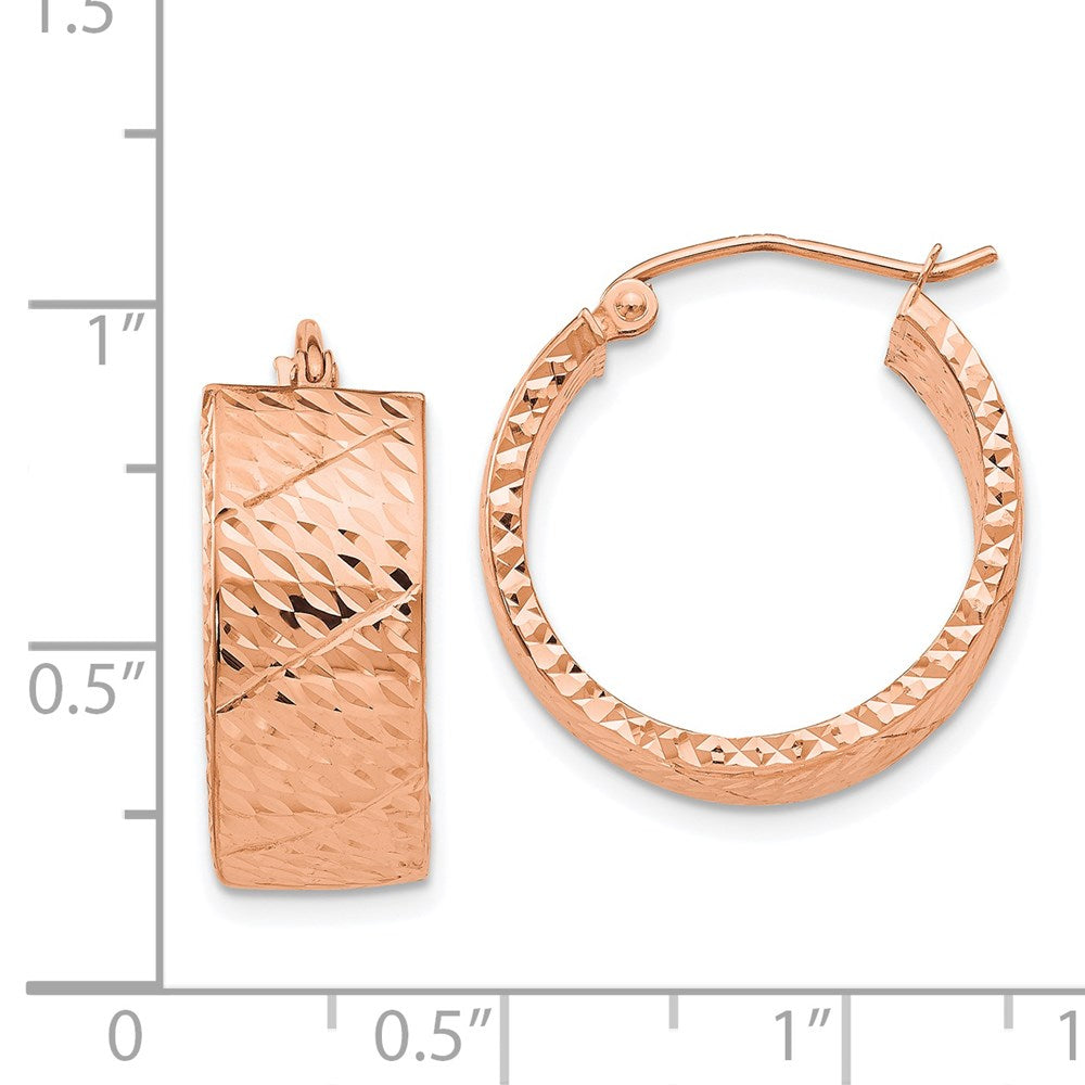 14K Roségold Diamantiert Creolen