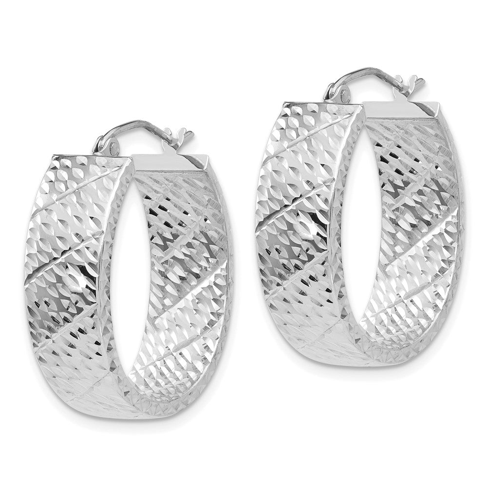 14K Weißgold Diamantiert Creolen
