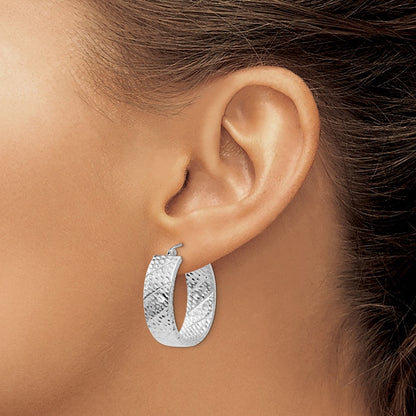 14K Weißgold Diamantiert Creolen