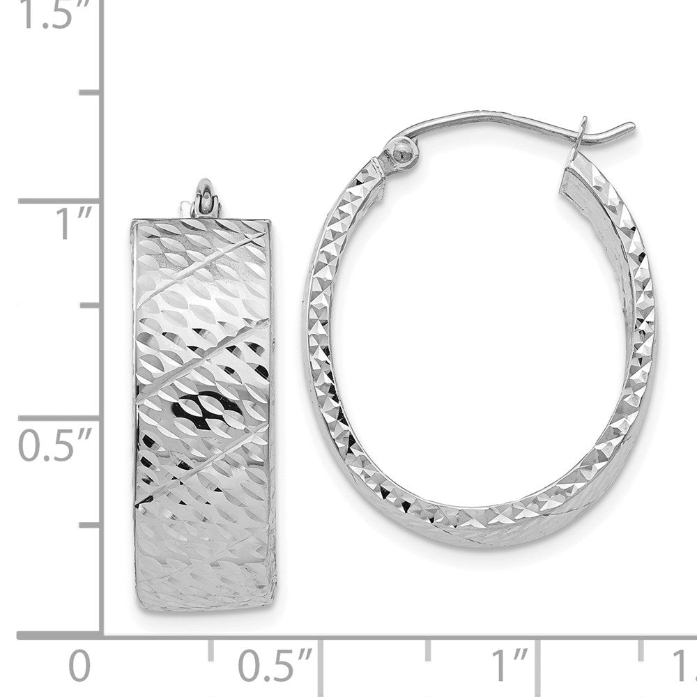 14K Weißgold Diamantiert Creolen
