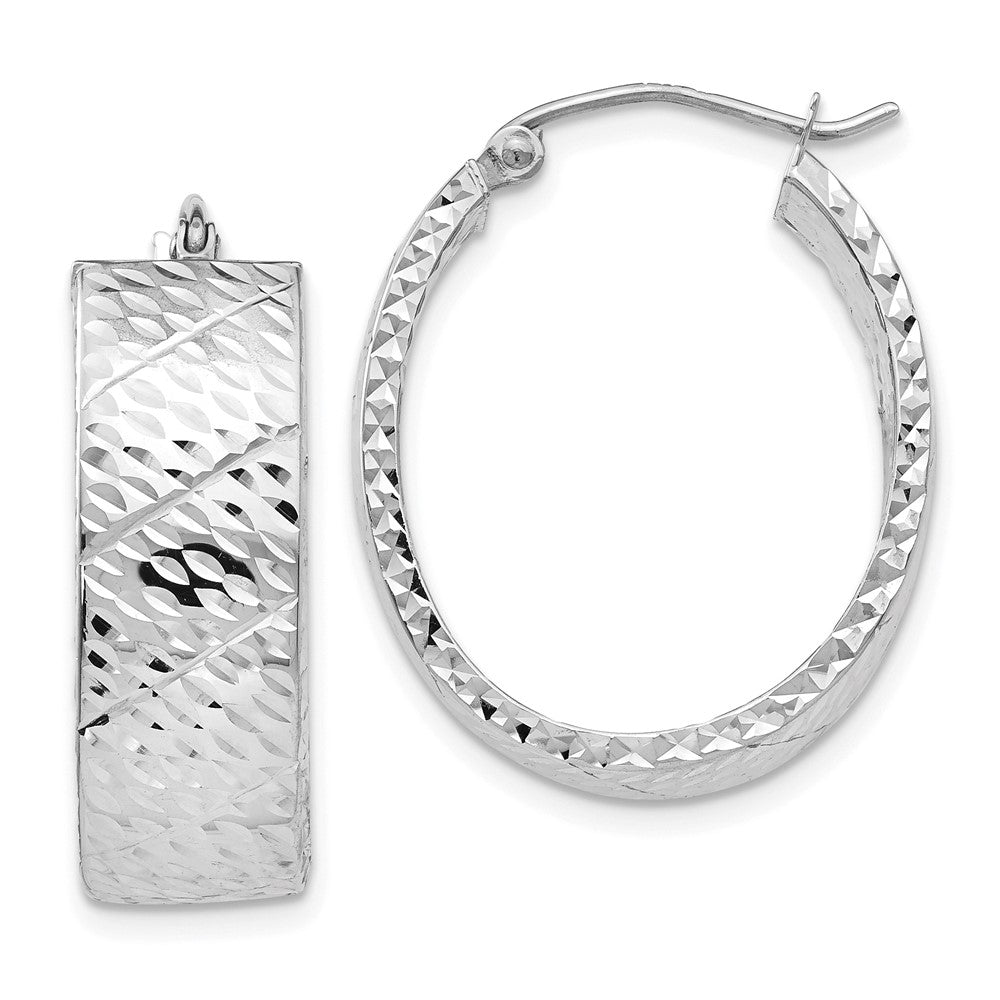 14K Weißgold Diamantiert Creolen