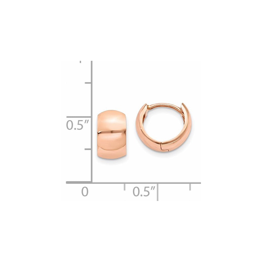 14K Roségold Rund Klappbar Creolen