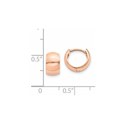 14K Roségold Rund Klappbar Creolen