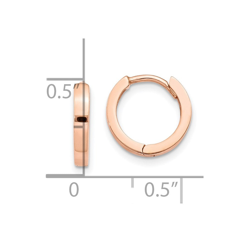 14K Roségold Rund Klappbar Creolen