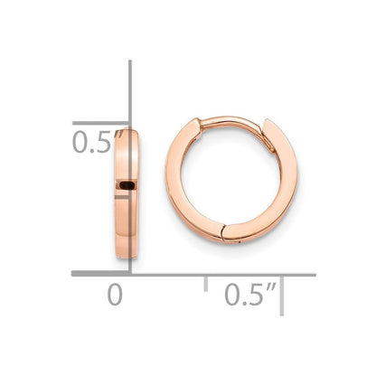 14K Roségold Rund Klappbar Creolen