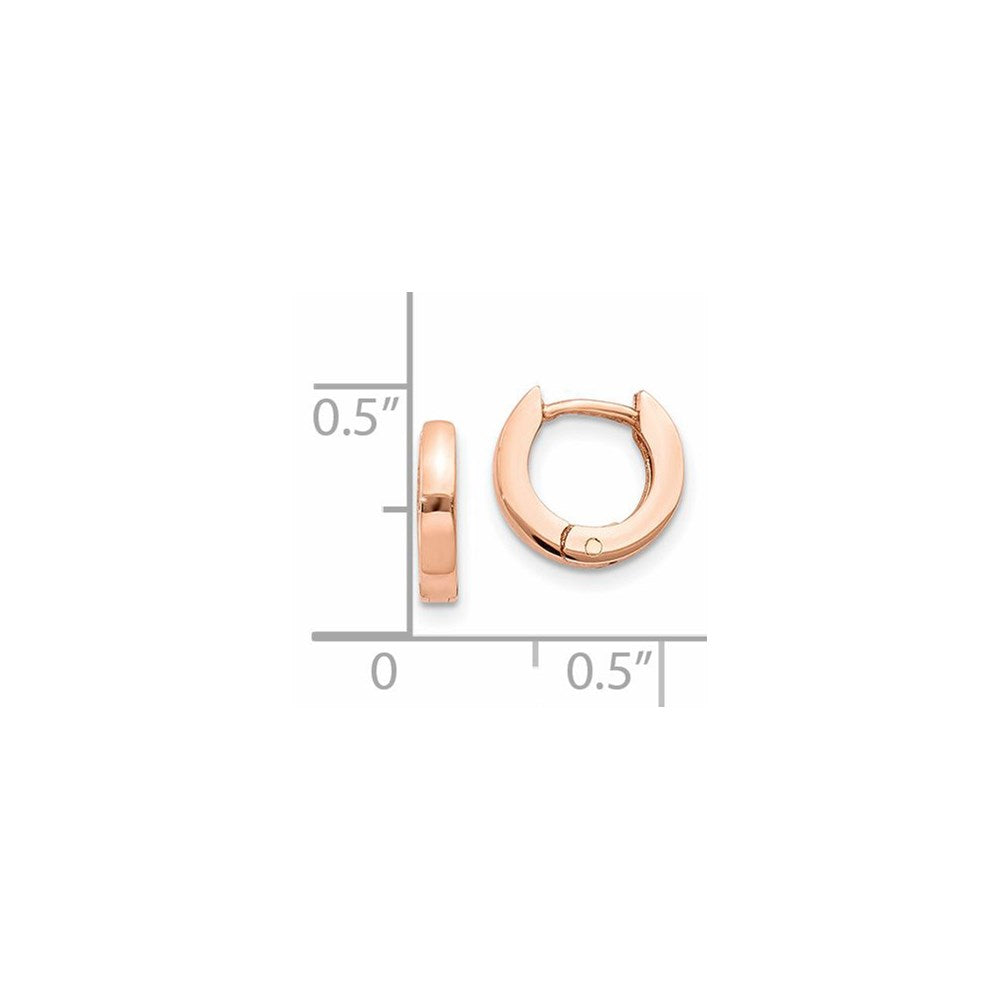 14K Roségold Rund Klappbar Creolen