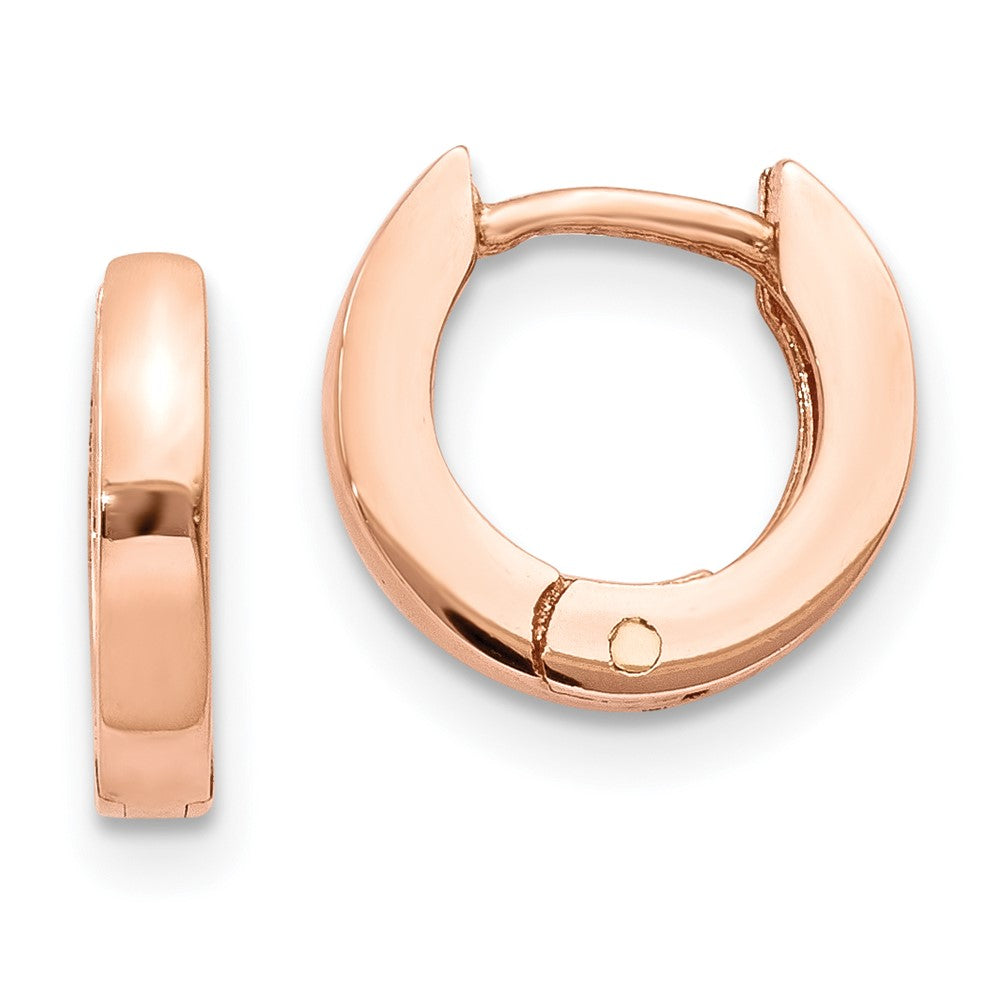 14K Roségold Rund Klappbar Creolen