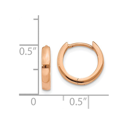 14K Roségold Rund Klappbar Creolen