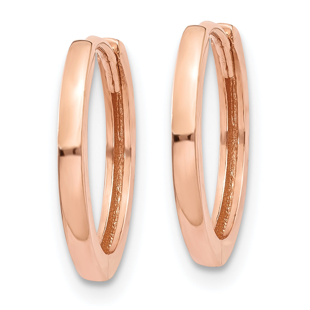 14K Roségold Rund Klappbar Creolen