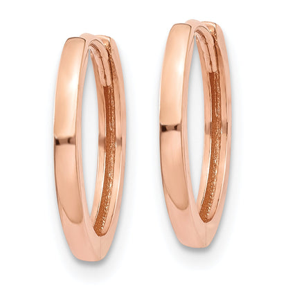 14K Roségold Rund Klappbar Creolen