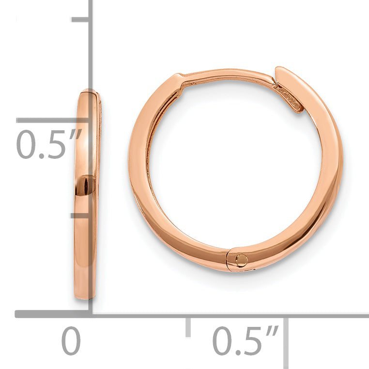 14K Roségold Rund Klappbar Creolen