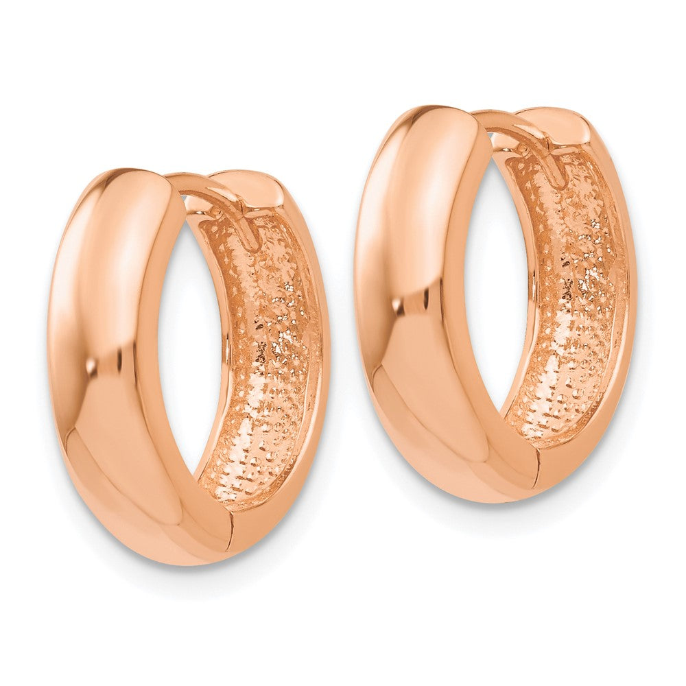 14K Roségold Rund Klappbar Creolen