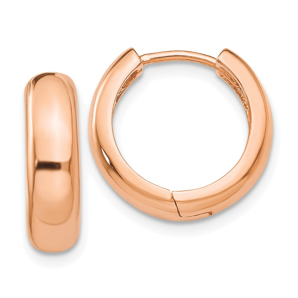 14K Roségold Rund Klappbar Creolen