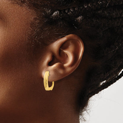 14K Gelbgold Poliert Klappbar Ohrstecker